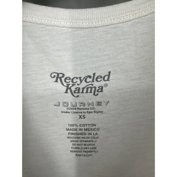 Journey Shirt Womens XS White Graphic Tee Band Music Colorful 80s Houston - Picture 2 of 8